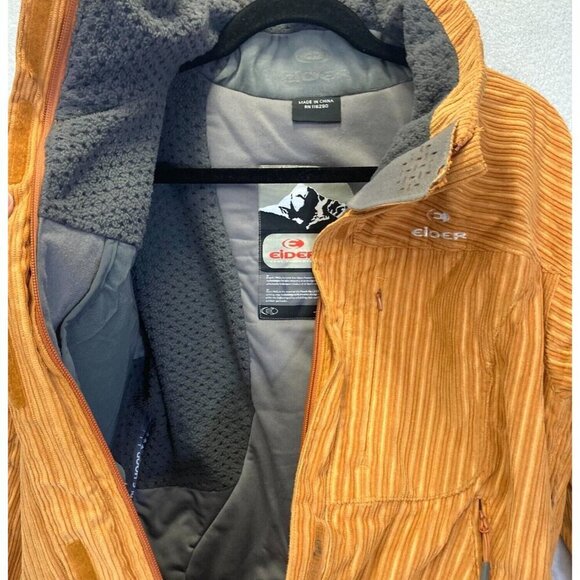 Eider Corduroy Winter Ski Jacket Womens 42 Large Burnt Orange Defender 2LS RARE - Picture 5 of 16